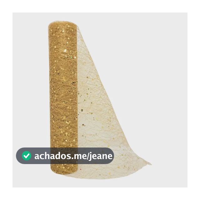 Tela Decor Natal Malha Dourado Lantejoulas Brilho 24cmx5m