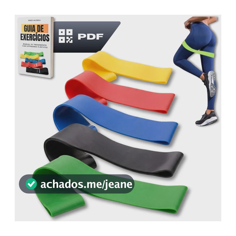 Kit 5 Faixa Elástica Super Mini Band Extensor Elástico Para Treino Resistência Funcional Academia Ginástica Yoga Esporte Banda Extra Forte De Treinamento Thera Pilates Fisioterapia Alegria