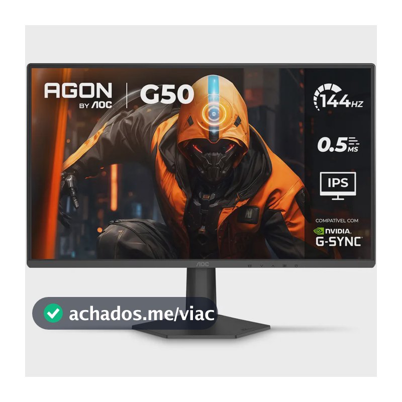 Monitor Gamer AOC AGON G50 24" 144Hz 0,5ms IPS HDR10 G-SYNC 24G50F Preto