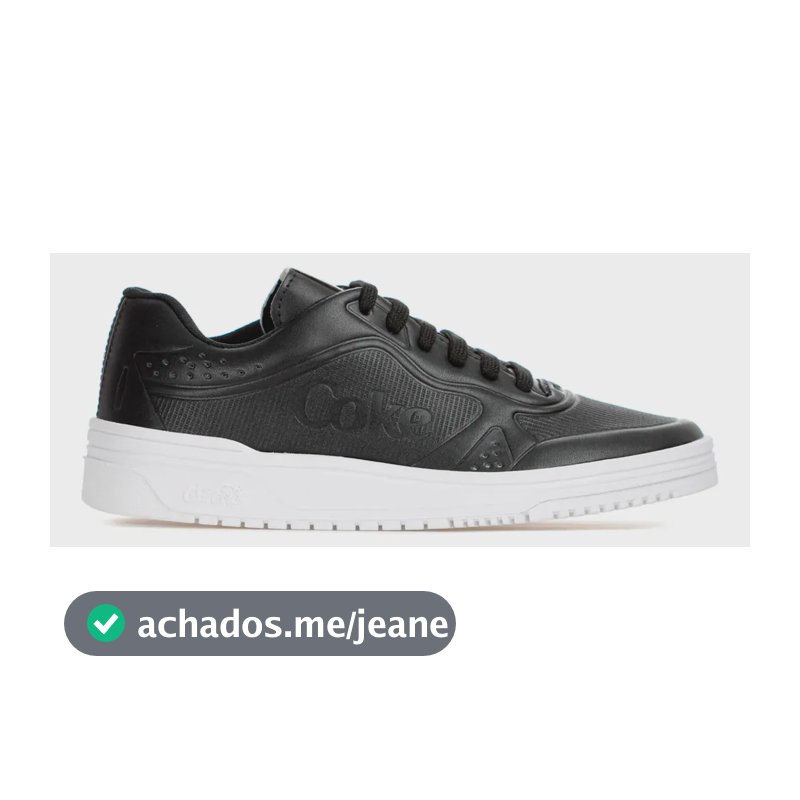 Tênis Coca Cola Casual March Embossed Feminino Original Preto Liso 38