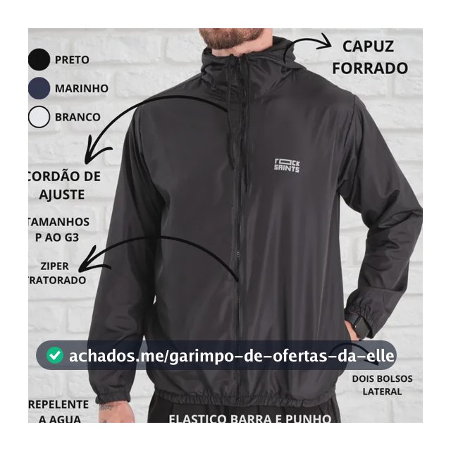 Jaqueta Casaco Corta Vento Rock Saints Liso