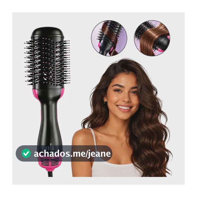 Escova Secadora 4 Em 1 Seca Alisa E Modela Cabelo 1200w Preto 110v