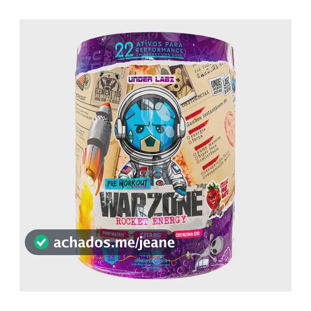 Pré Treino Warzone Pote 450g Under Labz Cosmic Fruit Battle Sem Sabor