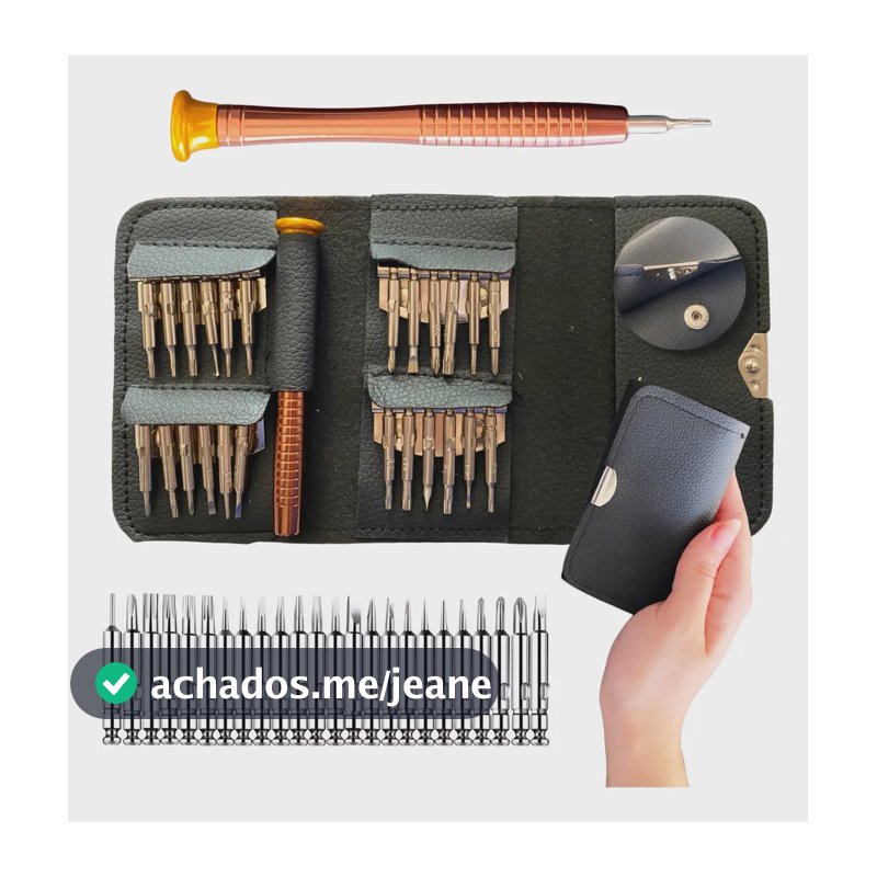 Kit Luxo 24 Chaves Torx T2 T3 T4 T5 T6 T7 T8 T9 T10 15 Fenda