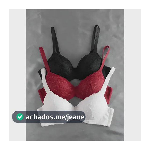 Kit 3 Sutiãs Com Bojo Rendado Com Alça Reforçada Revenda