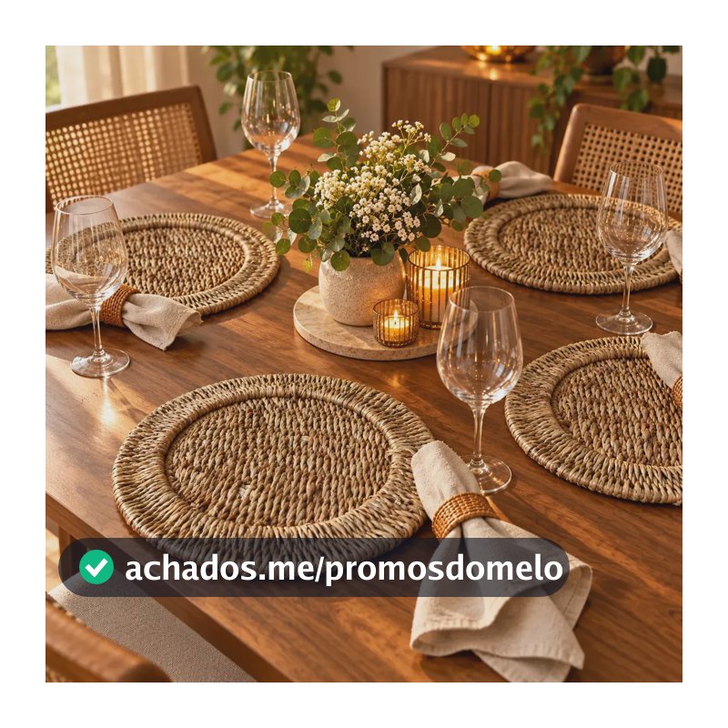 Jogo Americano 4 Peças Sousplat De Algas Marinhas Sustentável Conjunto Para Mesa Posta Apoio Porta Prato Redonda Decorativo Rústico Moderno Leve Rústico Para Cozinha Jantar Almoço Café Da Manhã Sala