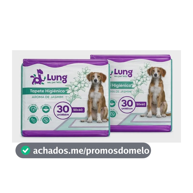 Kit 2 Tapete Higiênico 50x60 30un Aroma Jasmim Cachorro Pet