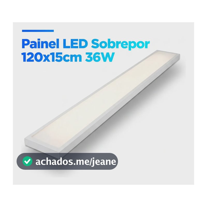 Painel Plafon Retangular De Sobrepor De Led 36w Bivolt 15x120cm 4.000k Branco - Neutro