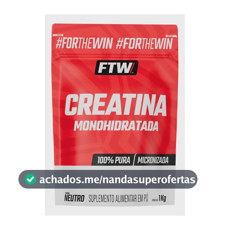 Creatina Monohidratada Pura 1kg Refil Suplemento em Pó 100% - FTW