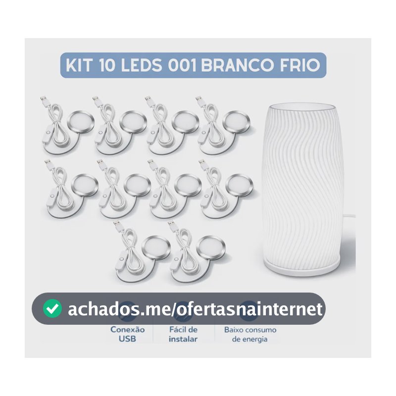 Kit 10x Led 001 Branco Frio 2,5w Usb 5v Bambu Lab Projeto Branco-frio 5v (usb)