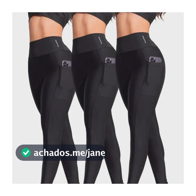Kit 3 Legging Com Bolso Fitness Feminino Atletyca