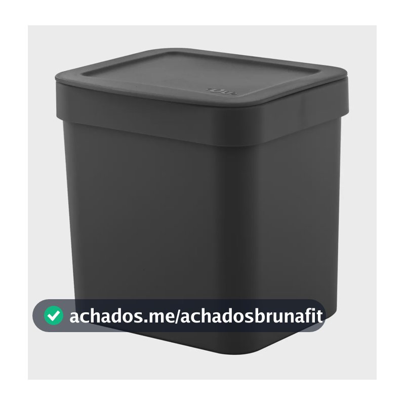 Lixeira Pia Cozinha Ou Trium sem Pedal Saco Invisível 2.5L preto 14.5x17x16.5cm