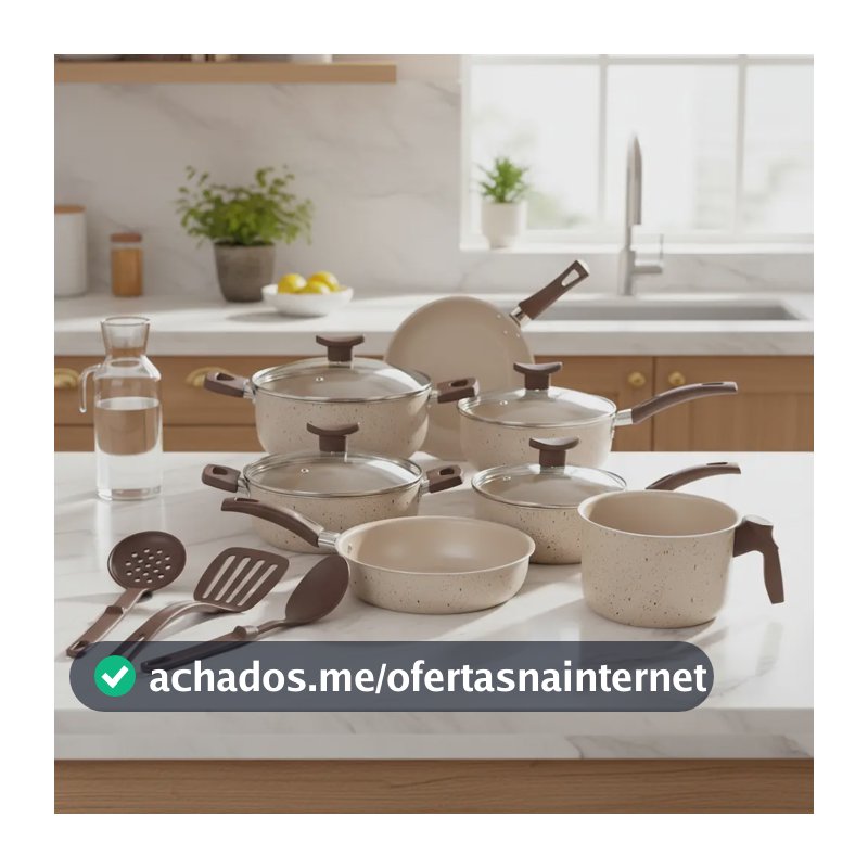 Jogo de Panelas Antiaderente Multi Alumínio com 10 Peças