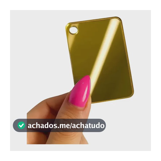 Chapa Espelho Acrilico Dourado 50cm X 50cm X 2mm Esp. Sem Moldura