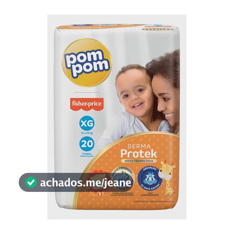 Fralda Descartável Pom Pom Proteção de Mãe XG com 22 Unidades