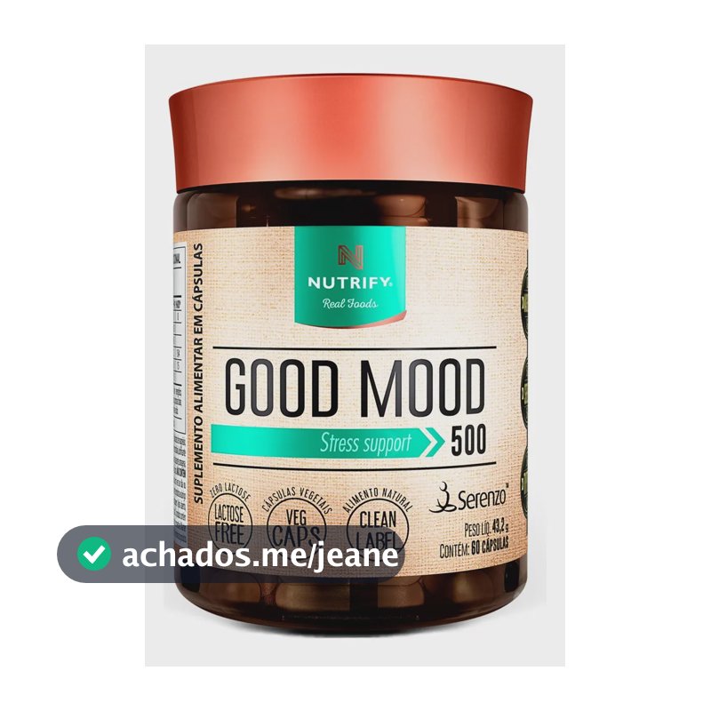 Nutrify Good Mood 60 Cápsulas - Serenzo e Nutrientes Essenciais - Controle do Estresse - Vegano