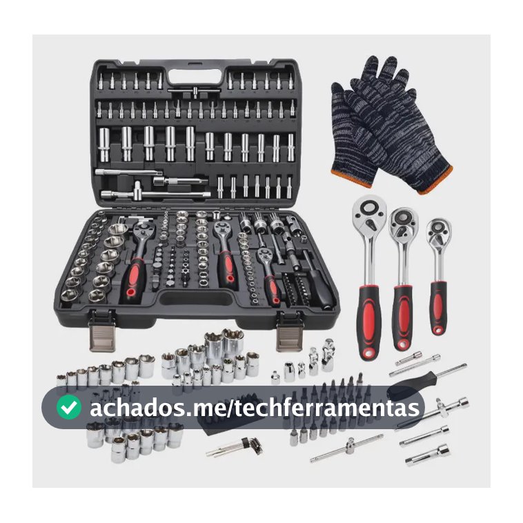 Jogo Kit Ferramentas 172 Peças Allen Catraca Aço Cr-v Preto