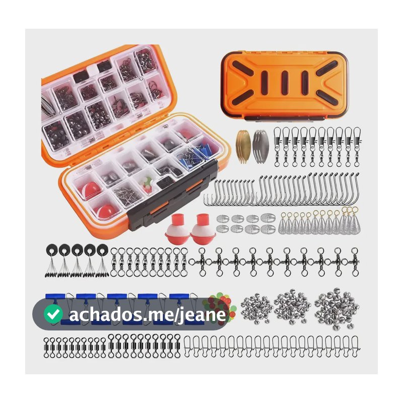 Kit Pesca Pesqueiro Anzol Chumbo Boia Com Estojo 254 Itens