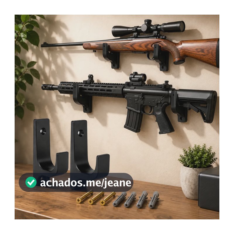 Kit 2 Suportes Parede Rifle Carabina Pressão Airsoft Espinga