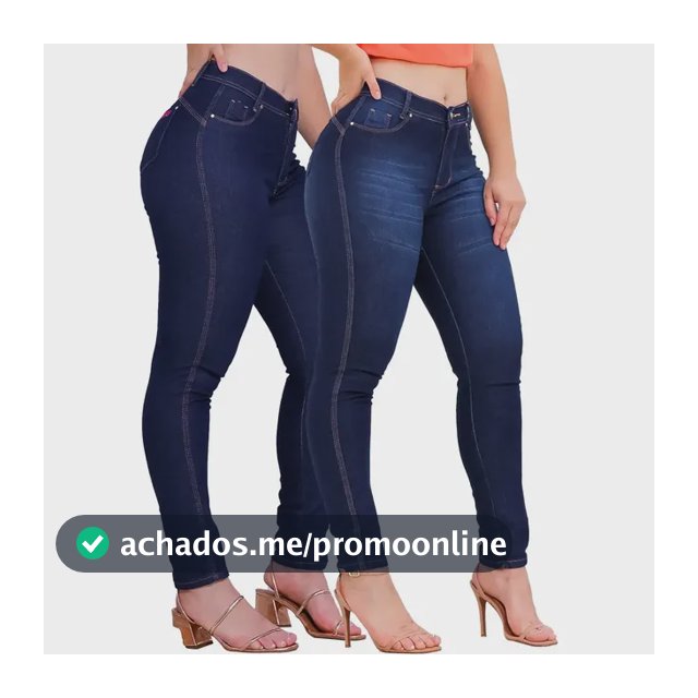 Kit 2 Calças Jeans Feminina Cintura Alta Com Lycra Elastano