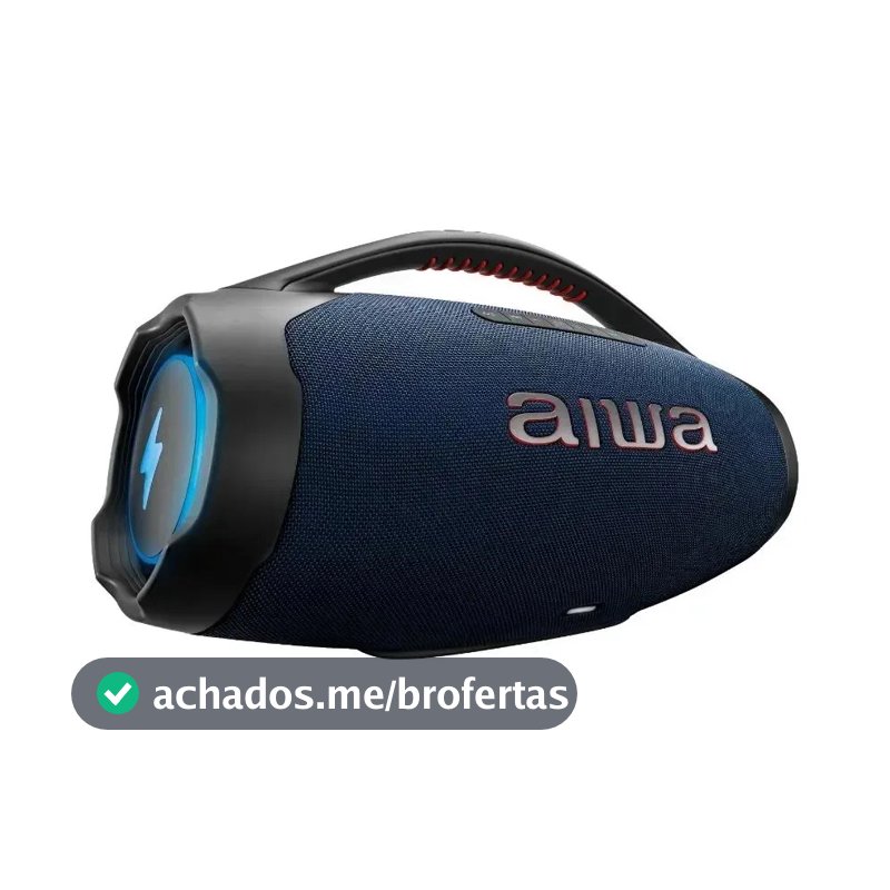 Caixa de Som Boombox Plus AIWA BBS-01-LBL 200W Bluetooth 30H IP66 USB RGB