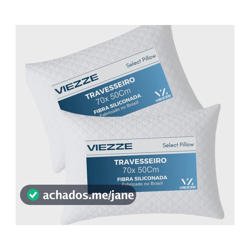 Kit 2 Travesseiros Luxo Matelado Fibra Antialérgica 70x50cm Branco