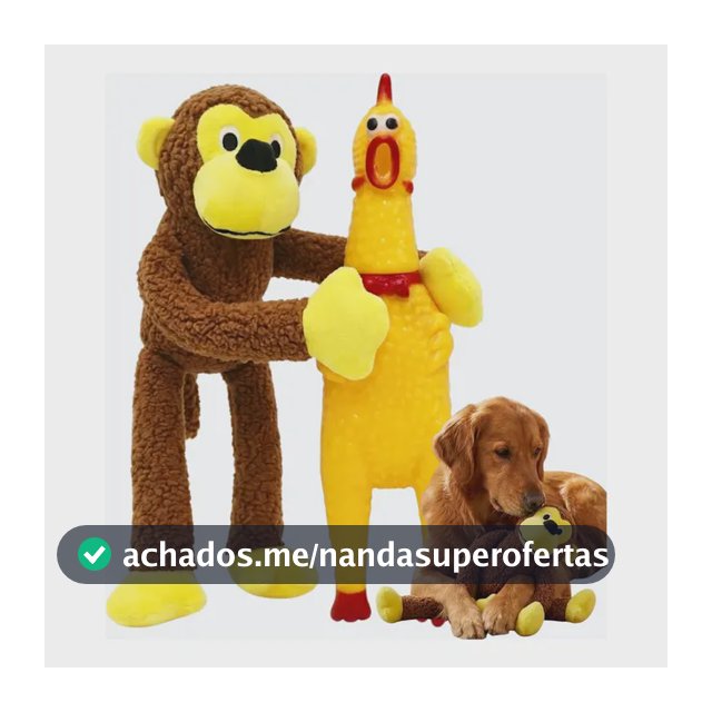 Kit 2 Brinquedo Pet Pelucia Macaco Frango Galinha Grande Cão