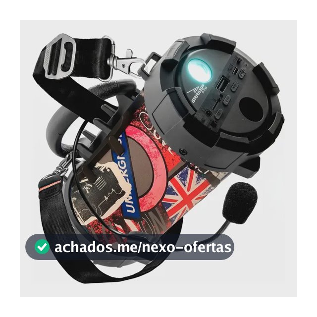 Caixa de Som Portátil Bluetooth Axnen AX-P13 10W com Karaokê e Microfone