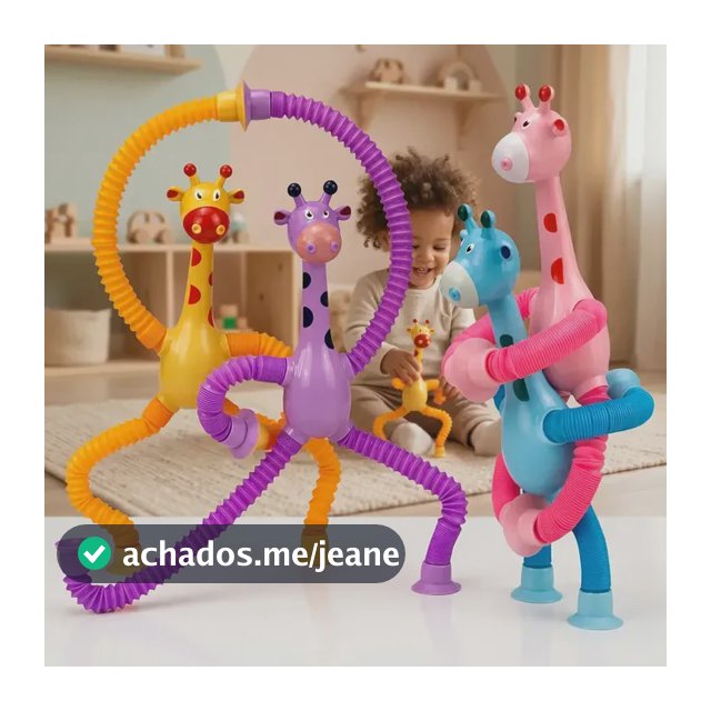 Kit 4 Girafas Estica Tubo Led Gruda Montessori Telescópio