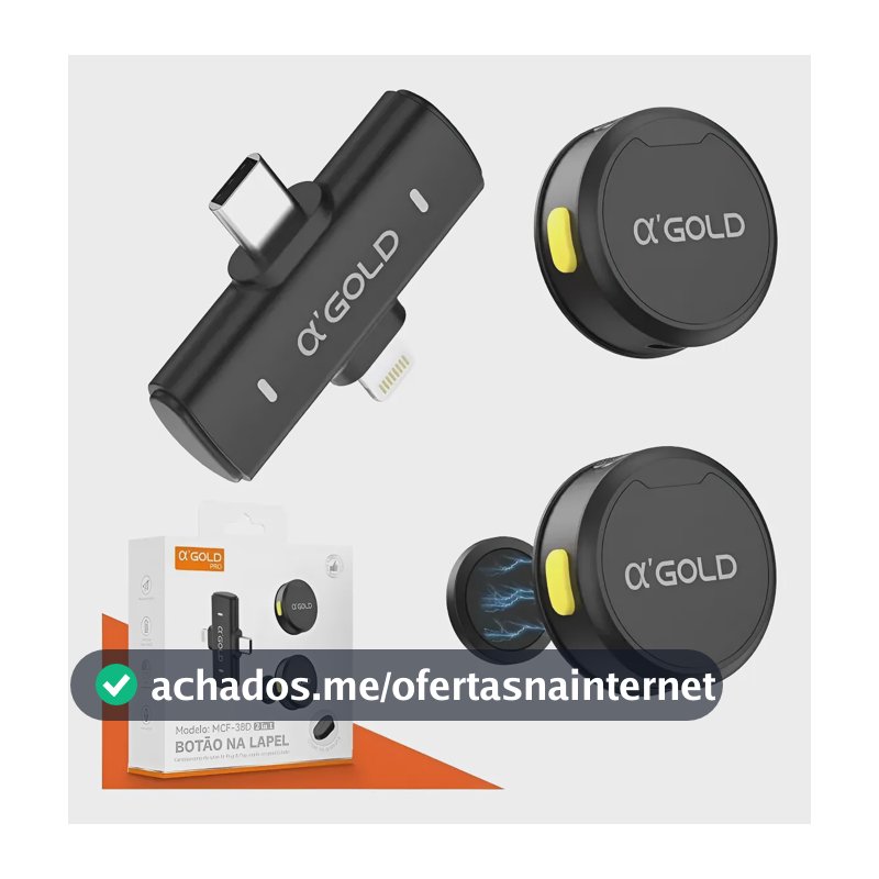 Microfone Lapela Duplo Anti Ruído Tipo C E Lightning iPhone