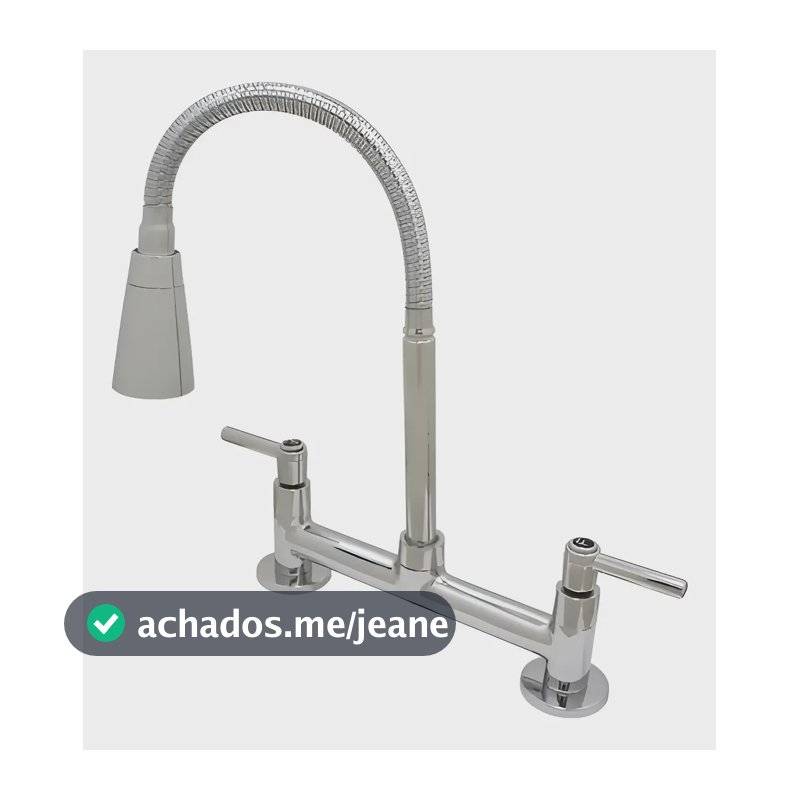 Torneira Misturador Cozinha Flexível Shophidraulica 2 Jatos Prateado
