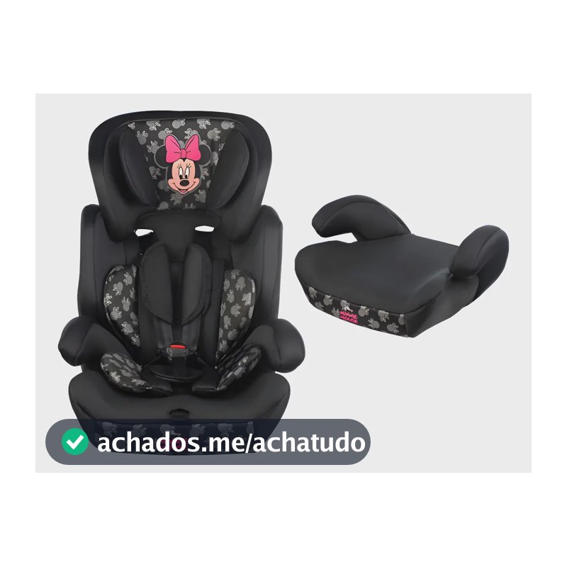 Cadeirinha Minnie Cadeira De Bebê Para Auto Carro 9 A 36kg Minnie Preto