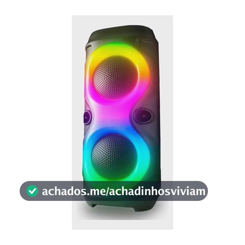 Caixa De Som Bluetooth Hi-fi Amplificada Rgb Tws Fm Usb Sd Preto 127/220v