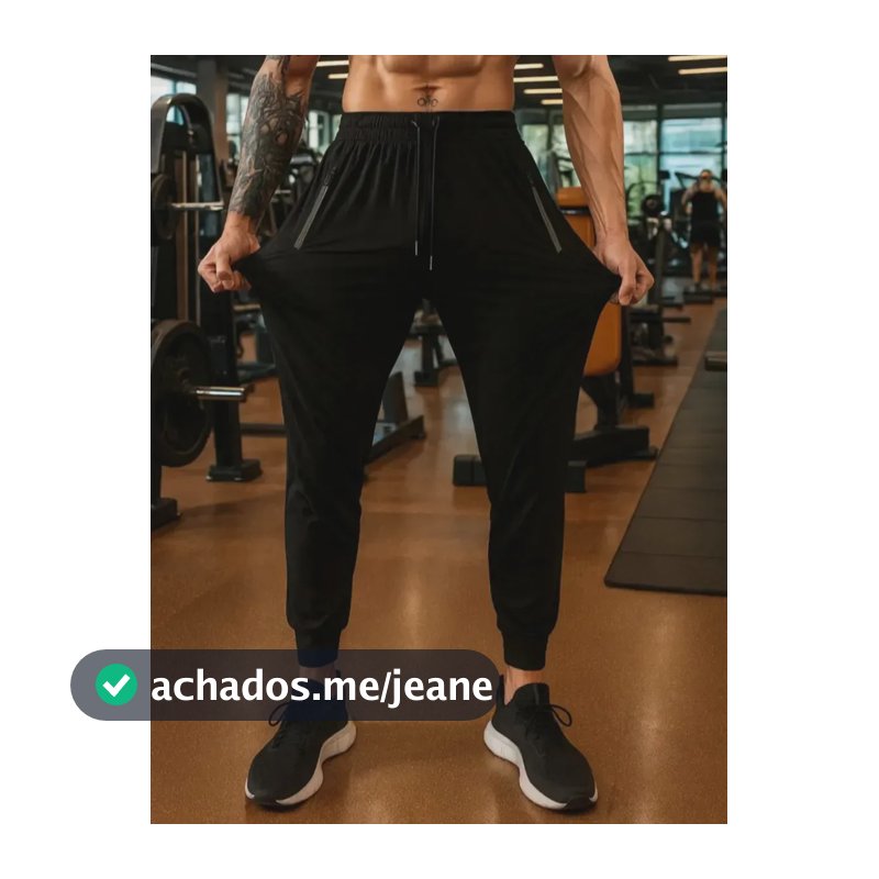 Calça Masculina Em Poliamida Jogger Com Elastano Dry-fit Preto G 40/44