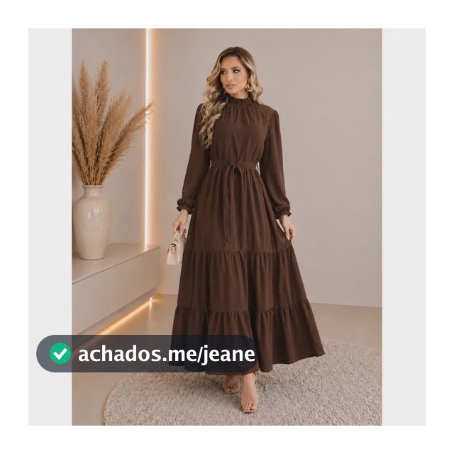 Vestido Longo Feminino Festa Moda Evangélica Manga Elegante