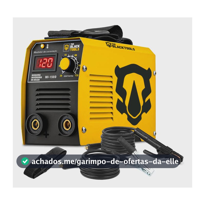 Máquina Inversora De Solda Portatil Mma Eletrodo MI150D 120A The Black Tools