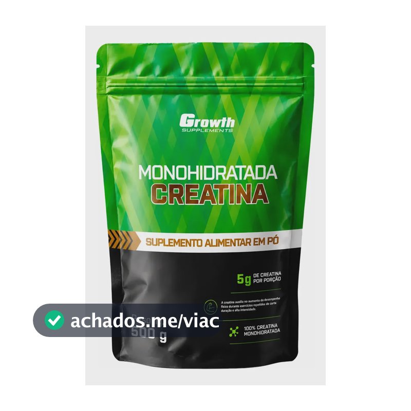 Creatina Monohidratada 500g Pouch - Growth Supplements Sem Sabor