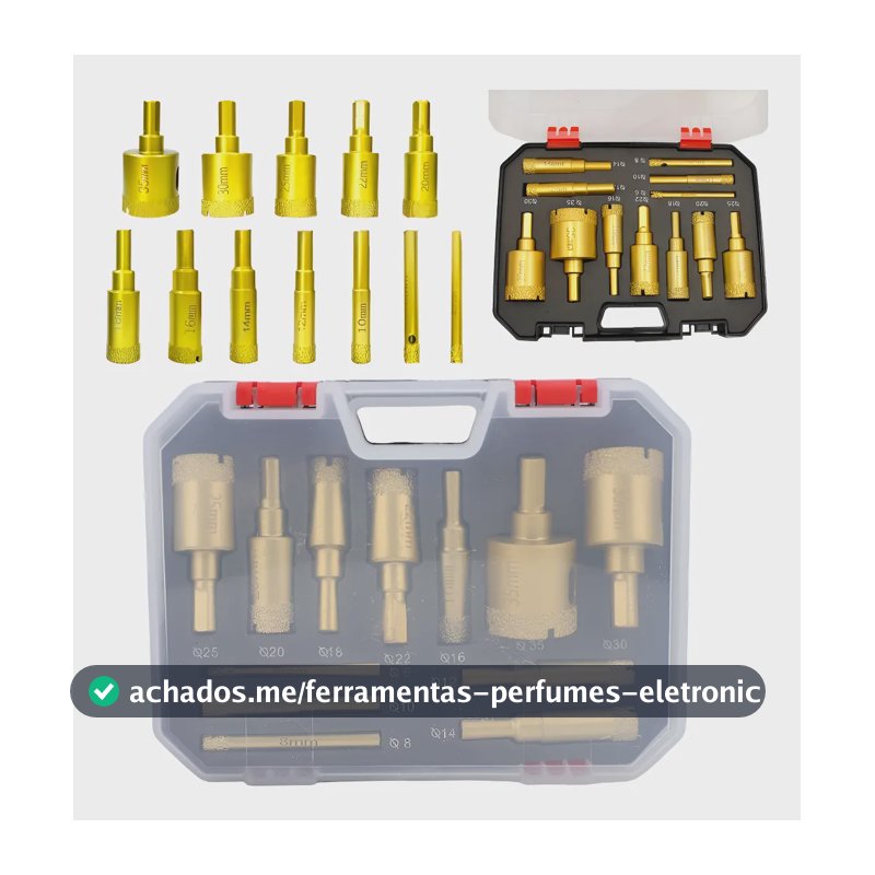 Broca Copa Para Cerámicos Y Mármol Universal Diamantada 12pc