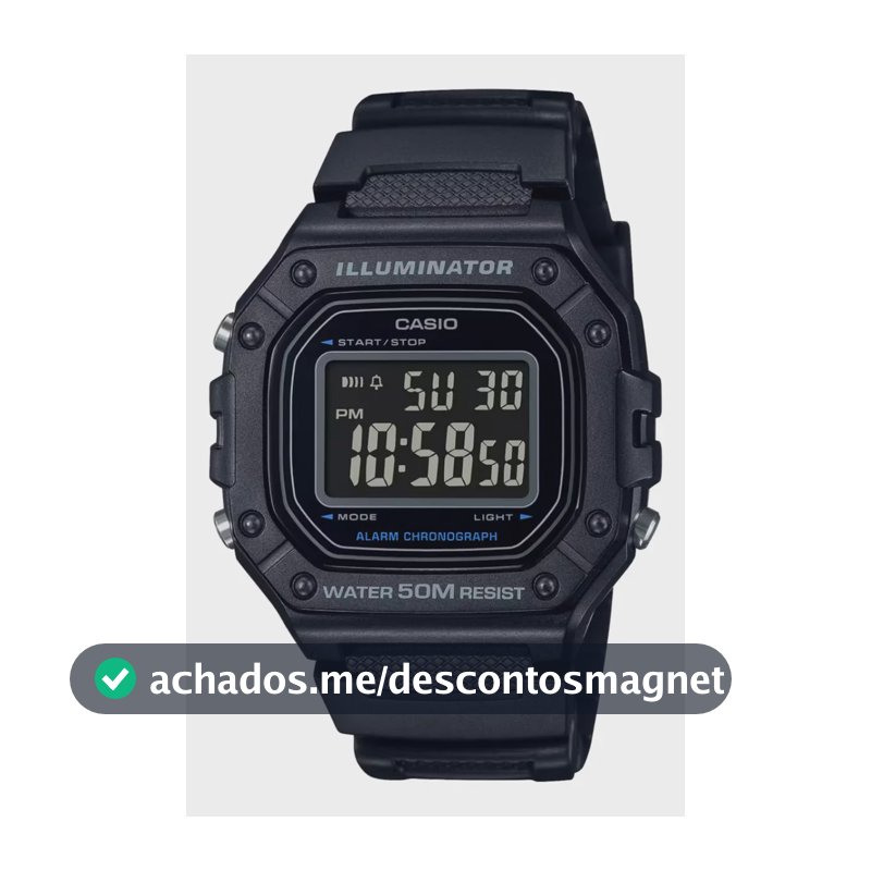 Relogio Casio Masculinoo Standar W-218h-1bvdf