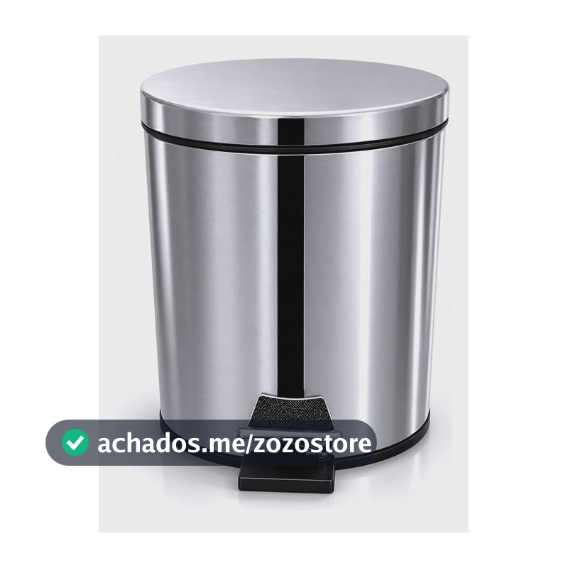 Lixeira Inox 5 Litros Pedal Balde Removível Cozinha Banheiro Inox