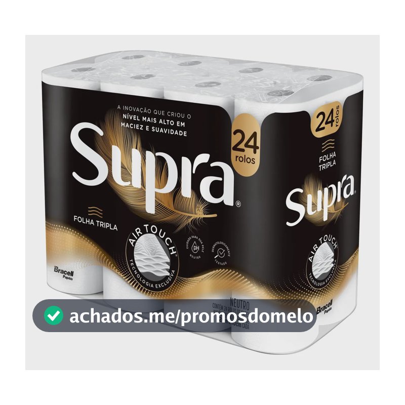 Papel Higiênico Supra Folha Tripla 24 Rolos