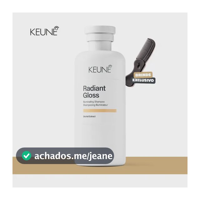Shampoo Keune Radiant Gloss 300ml Cabelos Opacos Sem Glúten