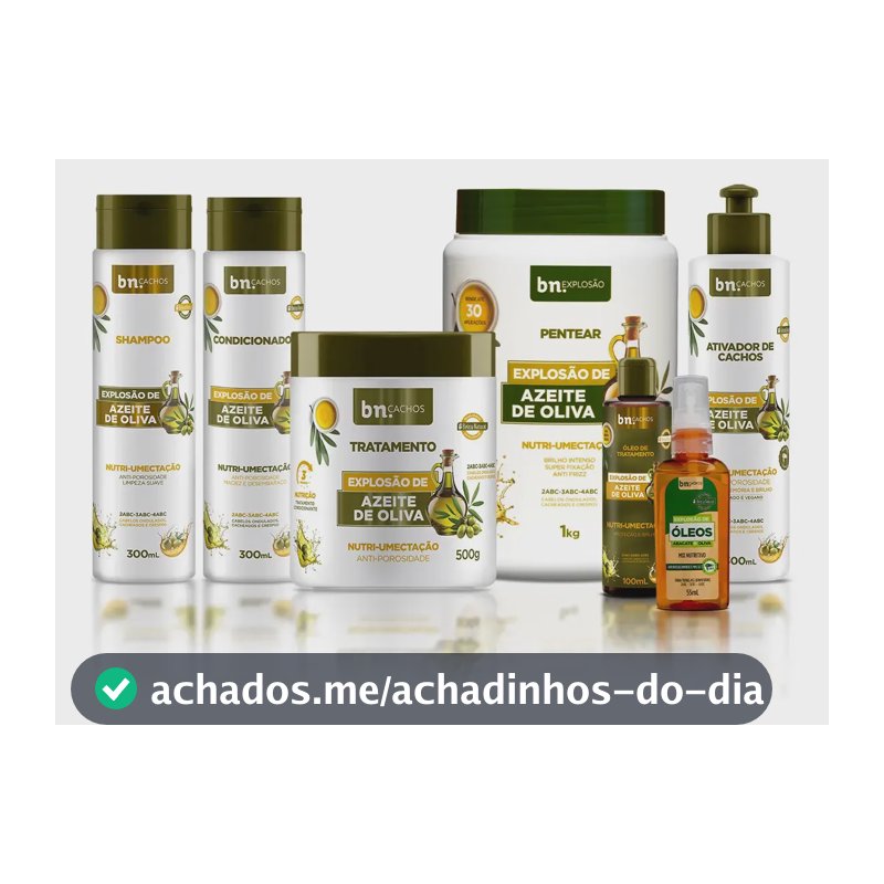 Kit Linha Completa Explosão de Azeite de Oliva | bn.Cachos (7 itens)