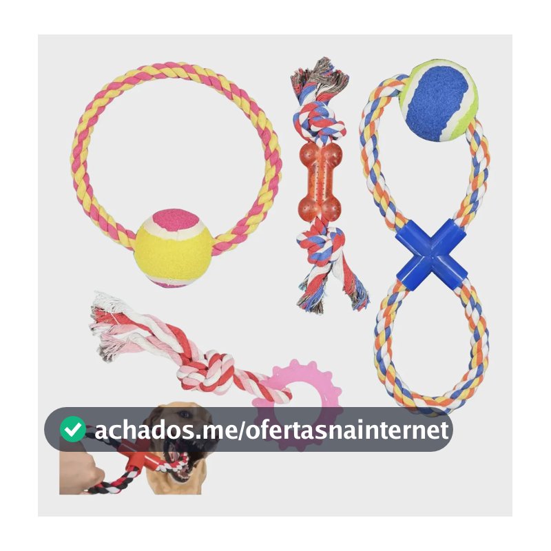 4 Brinquedo Pet Corda Resistente Interativo Cachorro Forte