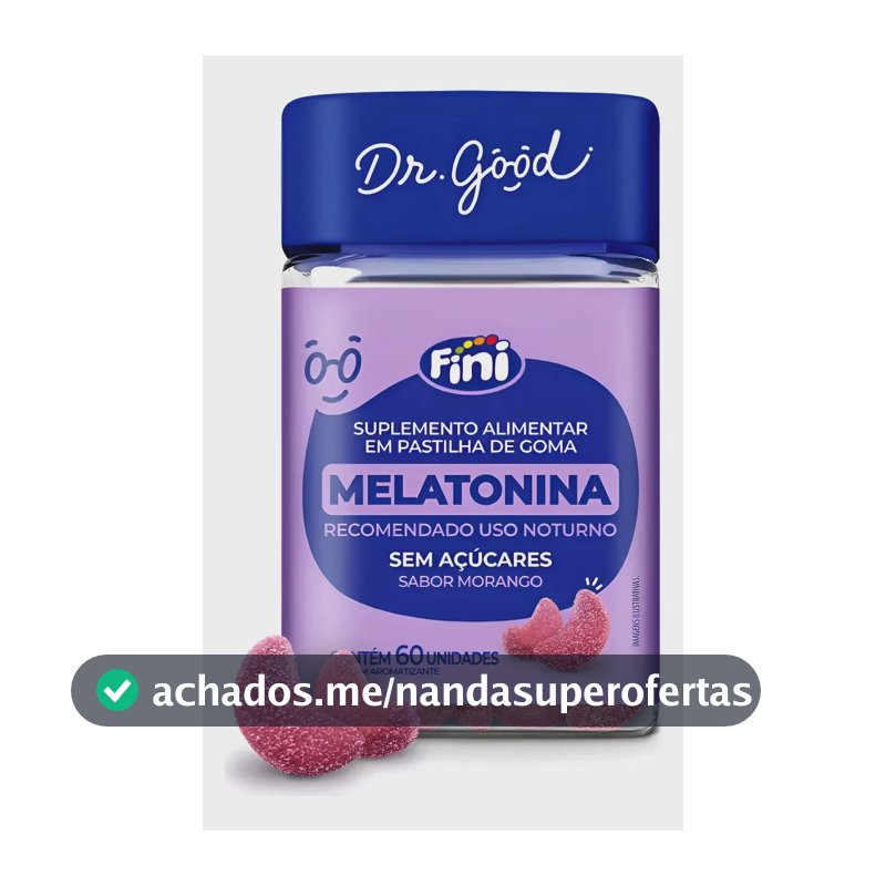 Melatonina Em Gummys Sabor Morango Fini Dr.good 0.21mg C/60 Morango
