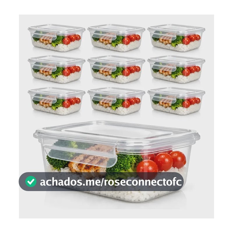 10 Pote Hermético Marmita 750ml Freezer Microondas Fitness Transparente
