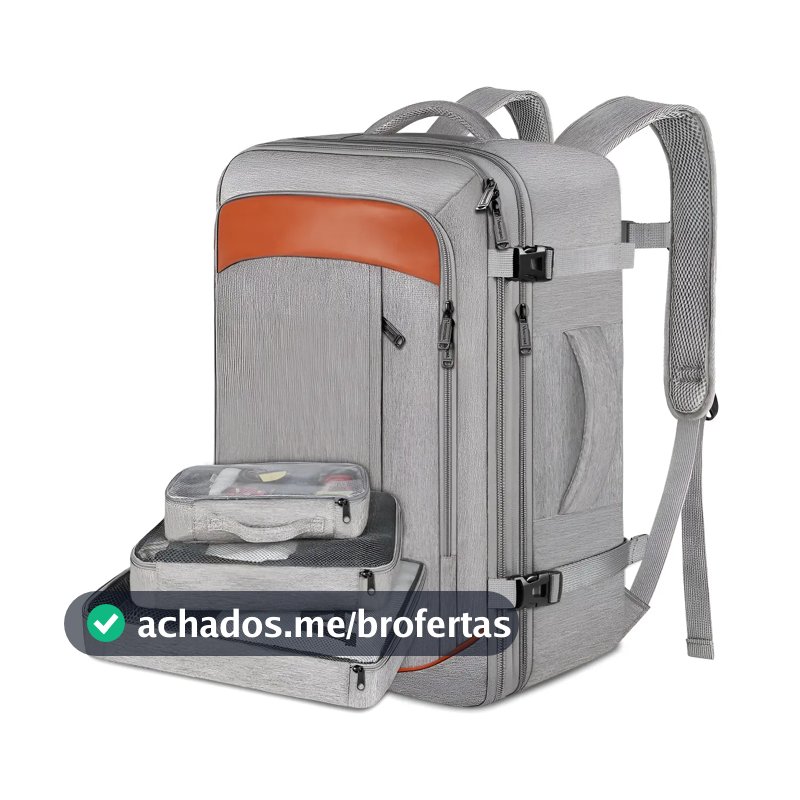 Mochila Viagem 40L Grande Expansível Antifurto Impermeável Aviao Mala De Mao Item Pessoal Masculina Feminina Yorepek Liso