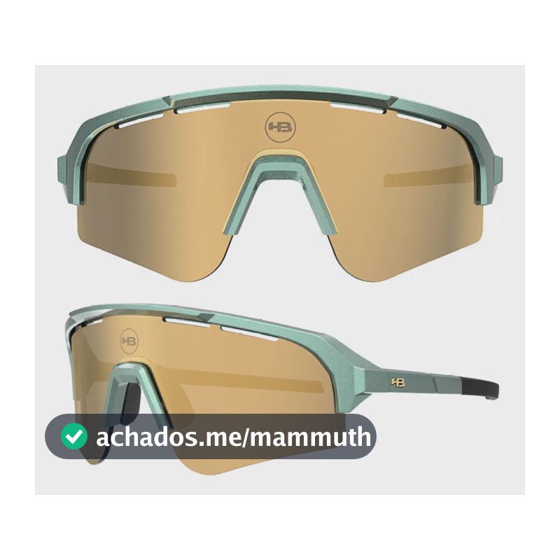 Óculos De Sol Hb Edge S M Metallic Green Gold Chrome Dourado Verde