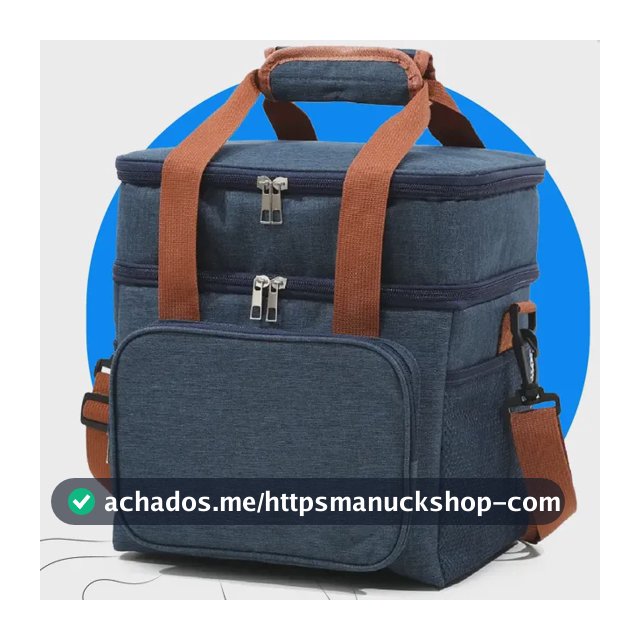 Bolsa Térmica Para Marmita Lancheira Isotérmica Com Alça Transversal Removível Azul Ecomixshop
