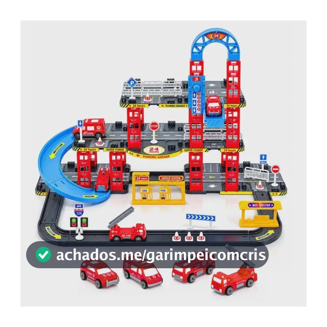 Pista De Carrinhos Bombeiros Brinquedo Infantil Corrida Vermelho